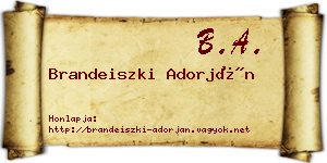 Brandeiszki Adorján névjegykártya