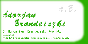 adorjan brandeiszki business card